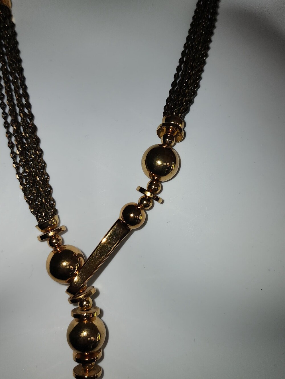 Stella & Dot Bianca Tassel Lariat Necklace in a Two-tone Gold & Bronze Finish. - Picture 10 of 11